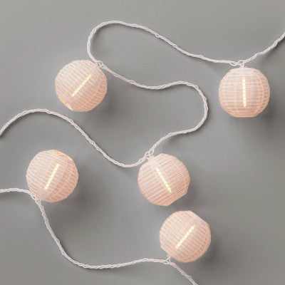 10ct LED Mini Indoor Outdoor Lantern String Lights Clear Bulbs with White Wire - Threshold