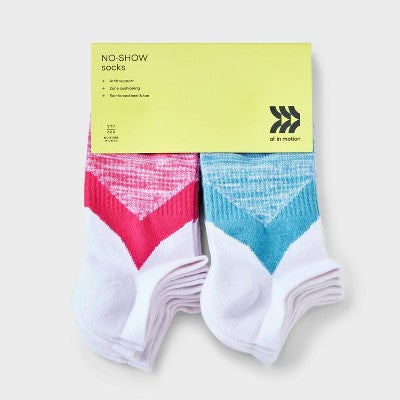Kids' 6pk No Show Socks - All In Motion M