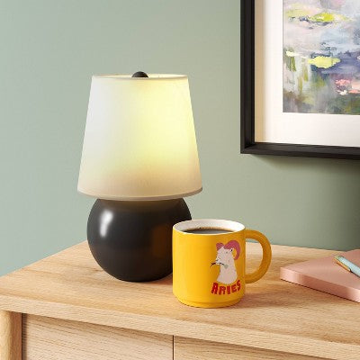 Mini Ceramic Lamp with Finial Black - Room Essentials