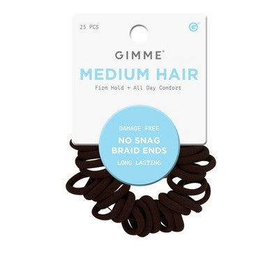 Gimme Beauty Medium Braid Ends Hair Band - Dark Brown - 25pk