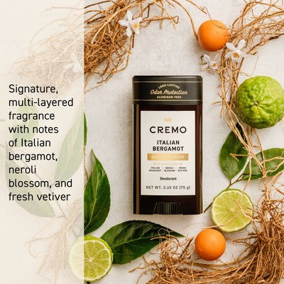 Cremo Solid Deodorant Italian Bergamot - 2.65oz