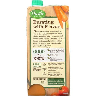 Pacific Foods Organic Vegetable Broth - Case of 12/32 oz (LOCAL PICKUP ONLY)