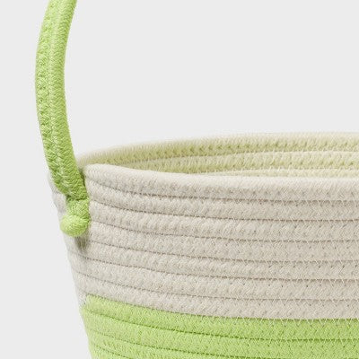 Easter Two Tone Decorative Rope Basket Light Green/White - Spritz