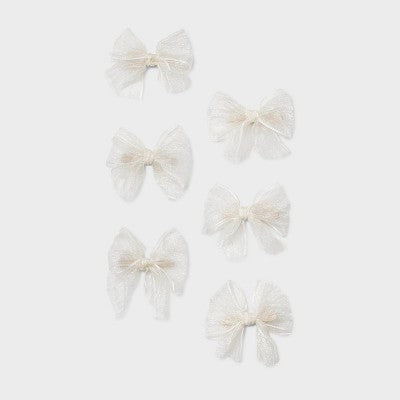 Sheer Hair Bow Clip Set 6pc - Wild Fable Ivory