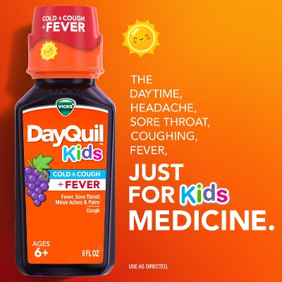 Vicks DayQuil Kids' Cough & Cold + Fever Liquid - Grape - 8 fl oz