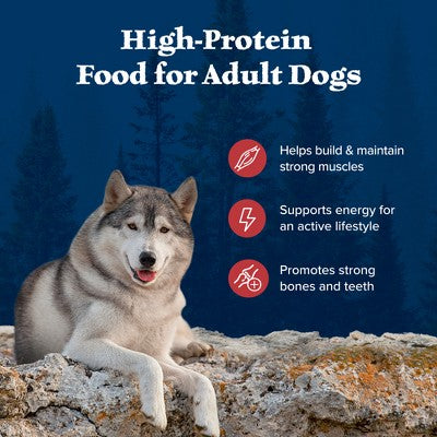 Blue Buffalo Wilderness Rocky Mountain Recipe High Protein Natural Adult Dry Dog Food Red Meat with Grain - 24lbs (LOCAL PICKUP ONLY)