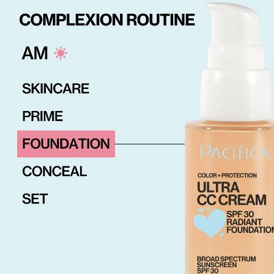 Pacifica Ultra CC Cream Radiant Foundation - Natural/Medium - 1 fl oz