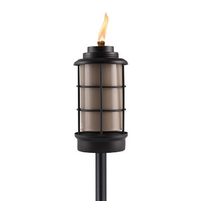 TIKI 64.25" Lantern Metal Outdoor Torch Black (LOCAL PICKUP ONLY)