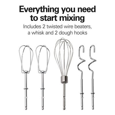 Hamilton Beach 6 Speed Hand Mixer Ultimate Speed Control 62631: 250W Black Handheld Mixer for Kitchen, Dishwasher-Safe Parts