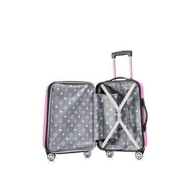 Rockland Melbourne Hardside Expandable Spinner Luggage Carry On Suitcase - Pink