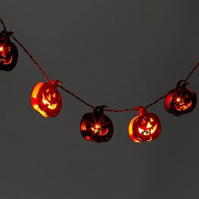 10ct LED Wood Pumpkin Halloween String Lights - Hyde & EEK! Boutique