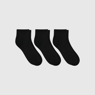 Hanes Men's Stretch Cushion Ankle Socks 3pk - Black 6-12
