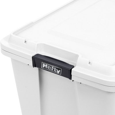 Hefty 18gal Max Pro Tote White Base Lid with Black Latch and Brushed Silver Foil (LOCAL PICKUP ONLY)