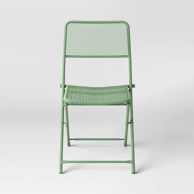 Metal Mesh Outdoor Portable Patio Folding Chair Green - Room Essentials (LOCAL PICKUP ONLY)