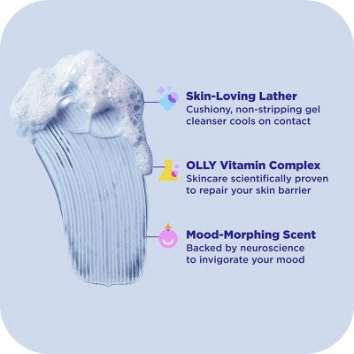 OLLY Cool Mood and Skin Vitamin-Infused Body Wash - Fresh Hinoki Mint - 17 fl oz: Deep Hydration, Paraben-Free, Sulfate-Free, Gel