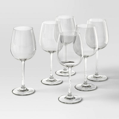18oz 6pk Hutton Wine Glass Set - Threshold