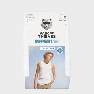 Pair of Thieves Men's 3pk SuperiAir Cotton Tank Top - White M