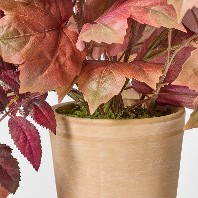 22" Mixed Fall Artificial Leaf Arrangement Red - Threshold designed with Studio McGee