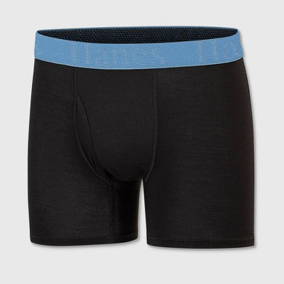 Hanes Originals Boys' 5pk SuperSoft Boxer Briefs - Black M