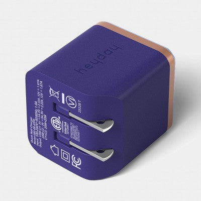 Wall Charger 2 Port USB-C + USB-C 40W - heyday Fluted Future Dusk Blue