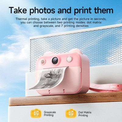 hoco. Kids Dual-Cam Digital Print Camera, Yellow