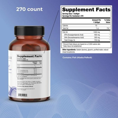 Theralogix TherOmega Omega-3 Fish Oil Supplement 270 Day