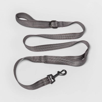 Comfort Reflective Double Stitch Dog Leash - M - Gray - Boots & Barkley