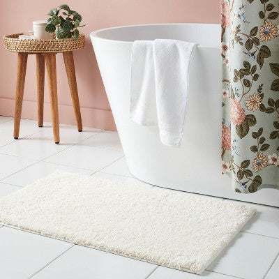 20"x34" Performance Plus Plush Non Skid Bath Rug Cream - Threshold