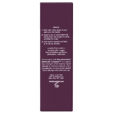 Kristin Ess + Hair Serum for Frizz & Damaged Hair - Peptide Bond Repair with Heat Protectant - 1.7 fl oz