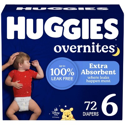 Huggies Overnites Nighttime Baby Diapers - Size 6 - 72ct