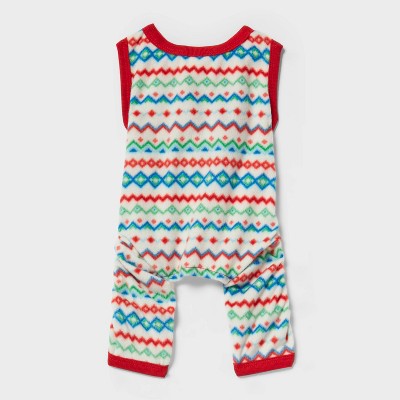 Fair Isle Print Snuggly Soft Matching Family Dog Pajamas - Wondershop Red/White XS