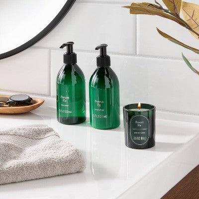 Forest Fir Personal Care Hand Soap and Lotion Candle Gift Set Green - Threshold
