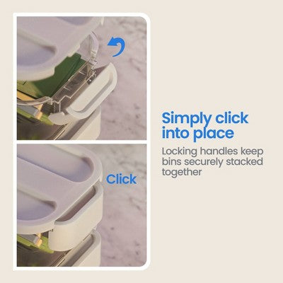 Click in Place 20.7qt Clear Open Front Plastic Storage Bin for Home and Office Organization White Latch - Brightroom
