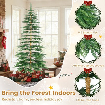 Costway 7.5 FT Pre-Lit Christmas Tree Hinged with 612 PE Branch Tips Timer & 540 Lights (LOCAL PICKUP ONLY)