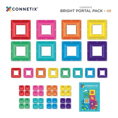 CONNETIX Magnetic Tiles Bright Portal Pack 48pc
