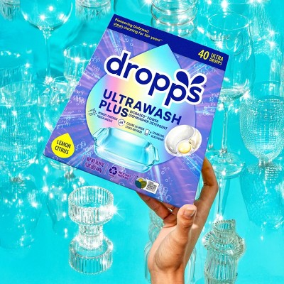 Dropps Dish UltraWash Plus Biobased Detergent Pods - Lemon Citrus - 40ct