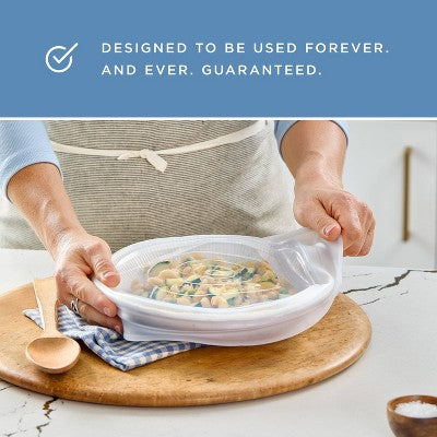 stasher Premium Silicone Reusable Food Storage Lids Starter Kit - Clear - 4pk