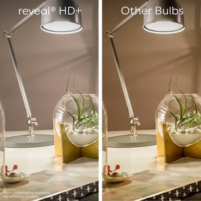 GE 2pk 60W Reveal ST19 LED Edison Style Light Bulbs: 5W LED Equivalent, E26 Base, Dimmable, 500 Lumens, 2700K White