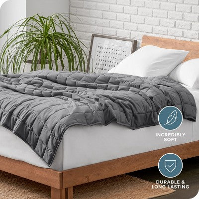 30 lb 80" x 87" Weighted Blanket Cotton Grey by Bare Home (LOCAL PICKUP ONLY)
