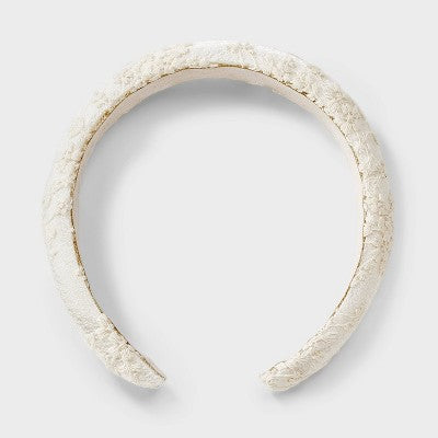 Lace Padded Floral Headband - A New Day Ivory