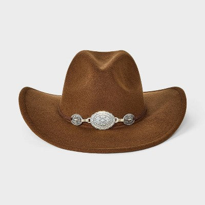 Felt Down Brim Western Hat - Universal Thread Dark Brown One Size Fits Most