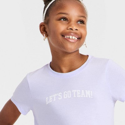 Girls' Short Sleeve 'Go Team' Graphic T-Shirt - XXL Plus