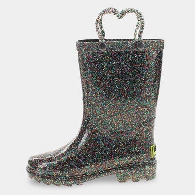 Girls Western Chief Toddler Abby Glitter Boots - Black 7T