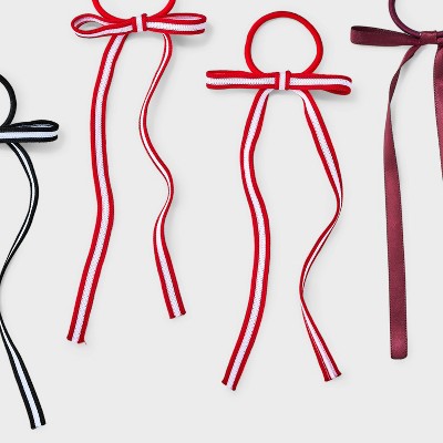 Girls' 6pk Striped Bow Pony Holder Set - art class