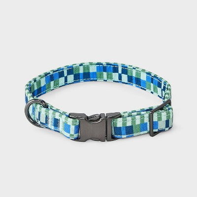 Fashion Geo Check Dog Collar - Boots & Barkley XS