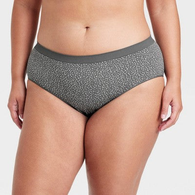 Women's 6pk Seamless Hipster Underwear - Auden Assorted Color XXL: Solid & Stripe Knit, Pull-On Style