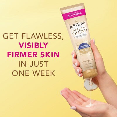 Jergens Natural Glow Skin Firming Daily Moisturizer + Self Tanner Tanning Lotion - Fair to Medium - 10 fl oz