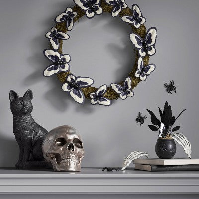 8.2" Grim Greenery Sculpted Spiders Halloween Artificial Plastic Pot - Hyde and EEK! Boutique