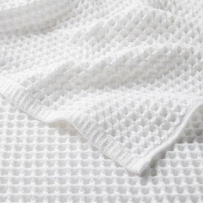 Waffle Hand Towel White - Casaluna: Lightweight Cotton, Pre Washed, OEKO-TEX Certified, 18x30"