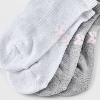 Women's Foundation Cushioned 6pk Low Cut Socks - All In Motion White/Light Gray 4-10: Arch Support, Zone Cushioning